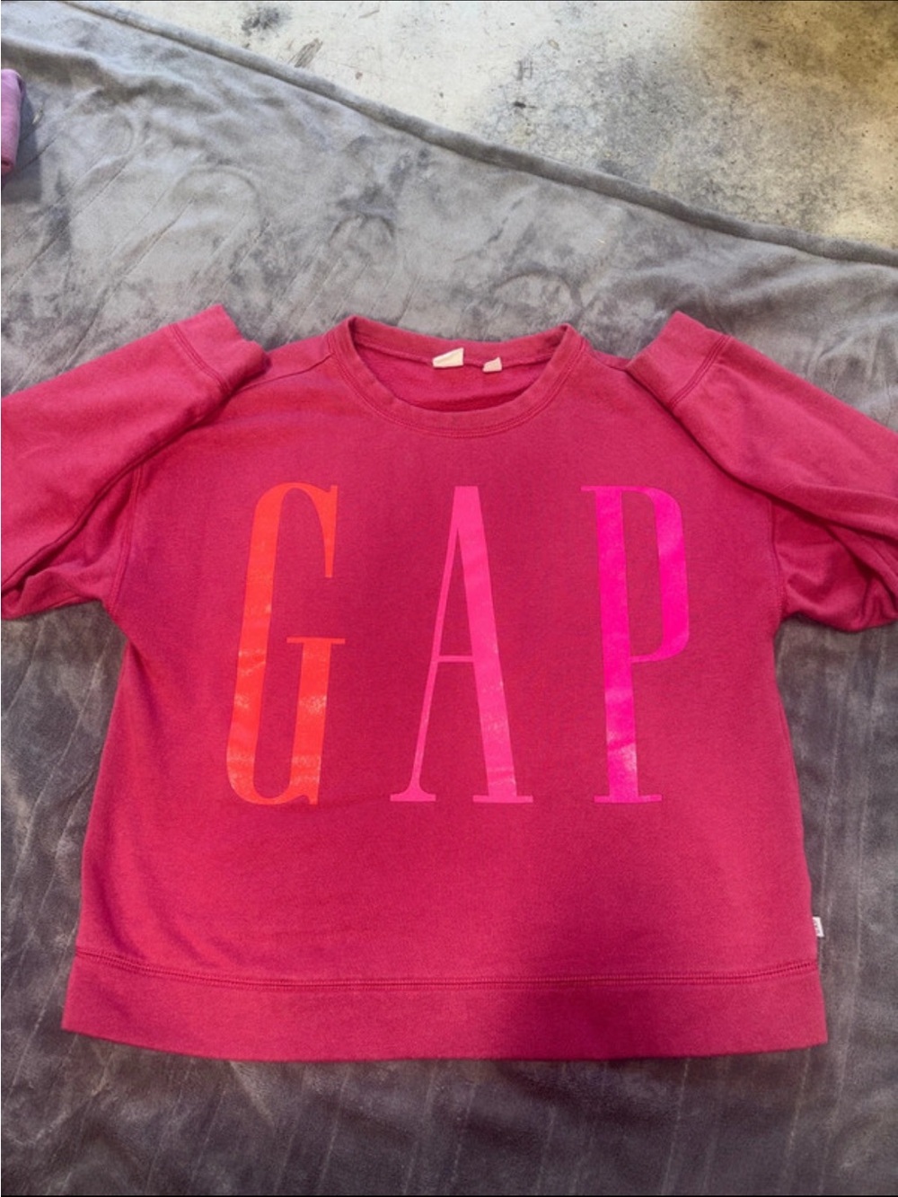 GAP Girls' Red-Pink Logo Crewneck Sweatshirt